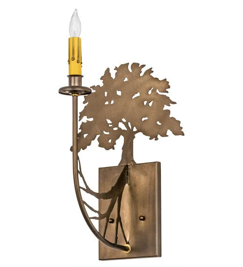 10"W Oak Tree Wall Sconce