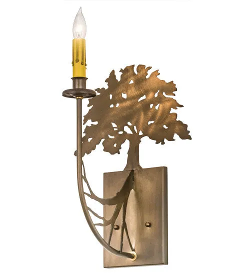 10"W Oak Tree Wall Sconce