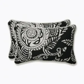 11.5"x18.5" Addie 2pc Outdoor/Indoor Throw Pillows Night Black - Pillow Perfect: Weather-Resistant, Paisley Design, Polyester Fill