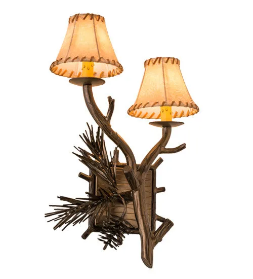 12"W Lone Pine 2 Lt Left Wall Sconce