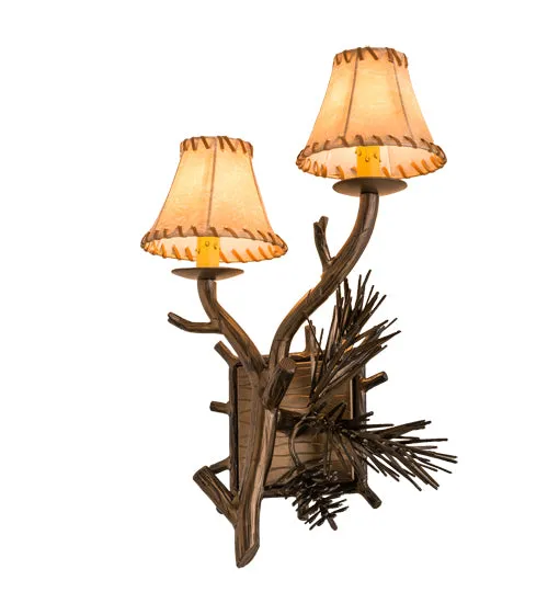 12"W Lone Pine 2 Lt Right Wall Sconce