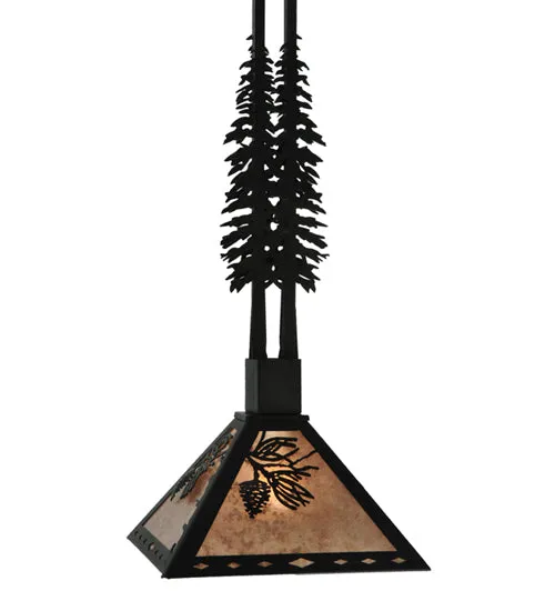 12"W Winter Pine Tall Pines Rustic Lodge Wall Sconce