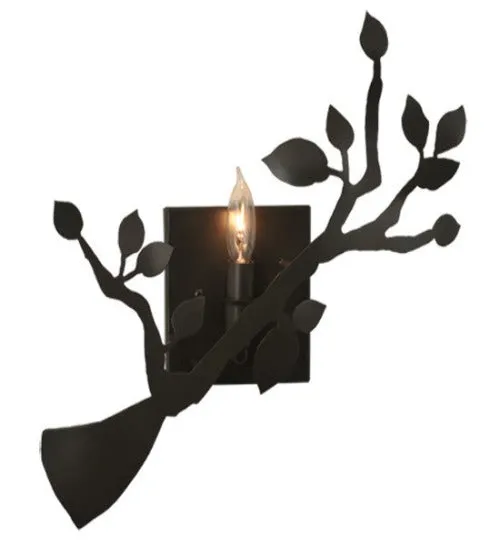 14.5"W Oak Branch Rustic Lodge Sconce