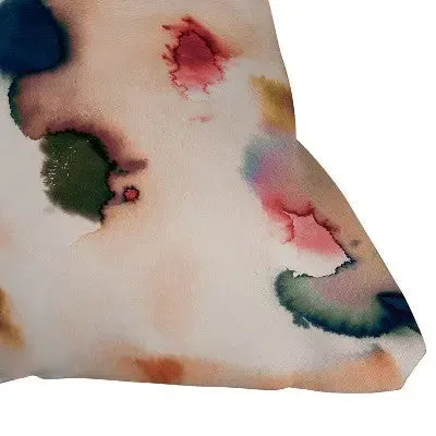 16"x16" Ninola Design Abstract Watercolor Mineral Square Throw Pillow Pink - Deny Designs