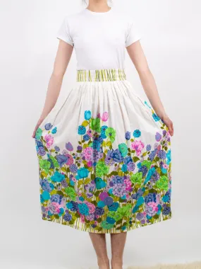 1960s Bright Floral Hawaiian Maxi Skirt