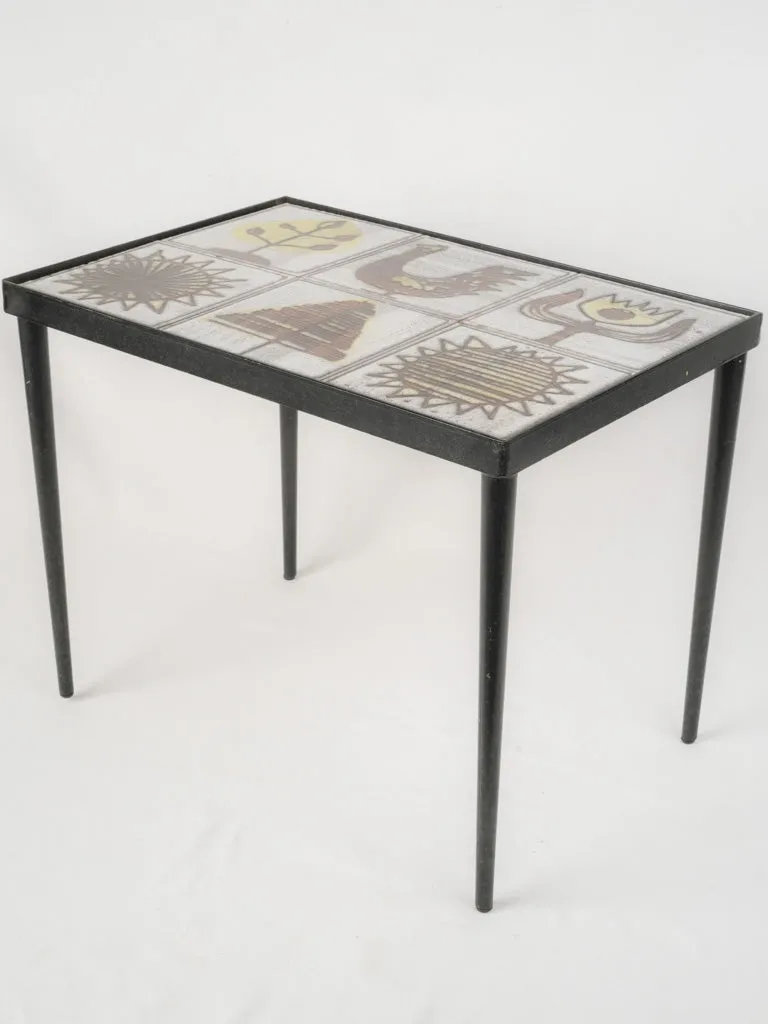 1960s French Tiled Side Table by Jean & Robert Cloutier 14¼"