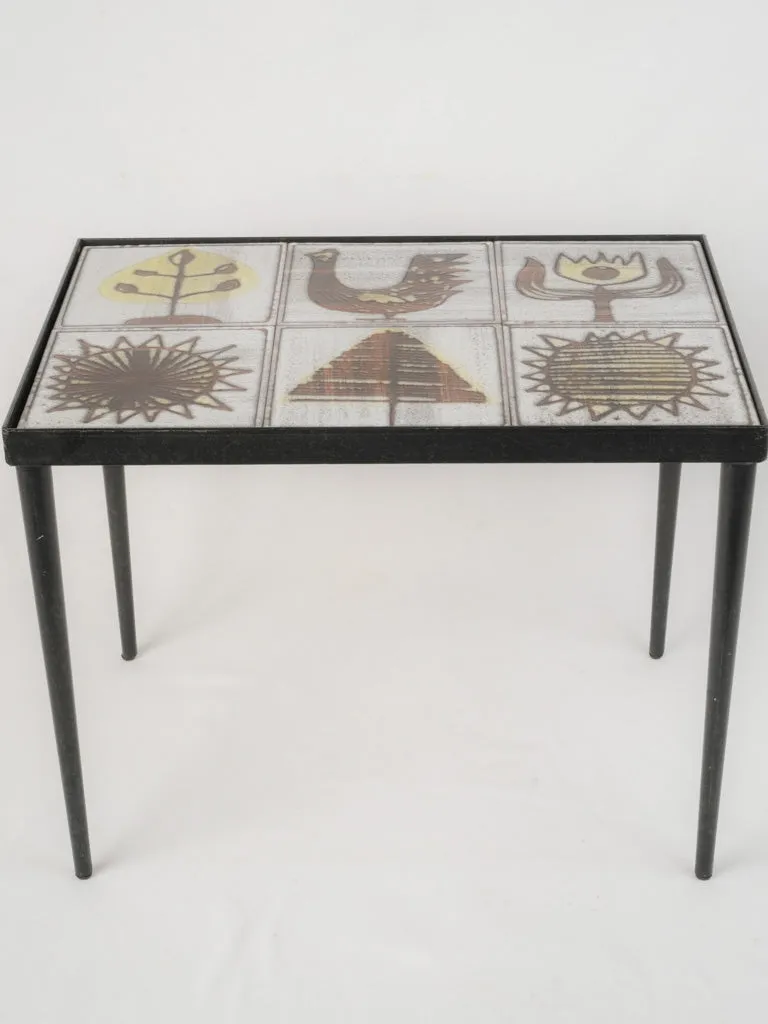 1960s French Tiled Side Table by Jean & Robert Cloutier 14¼"