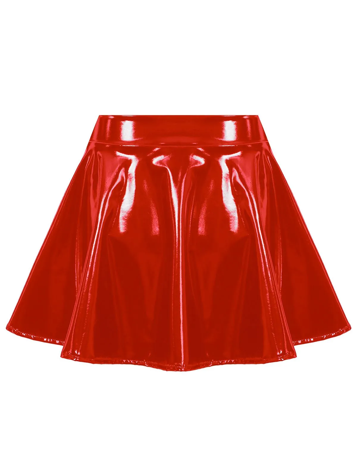 1980s Patent Leather Pleated Mini Skirt