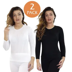 2 Pack Womens Long Sleeve Thermal Top