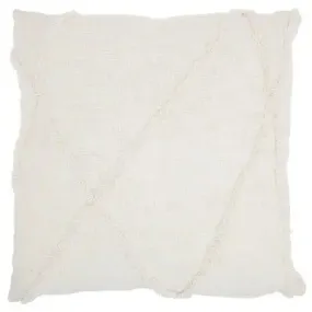 24"x24" Oversized Distressed Diamond Square Throw Pillow White - Mina Victory