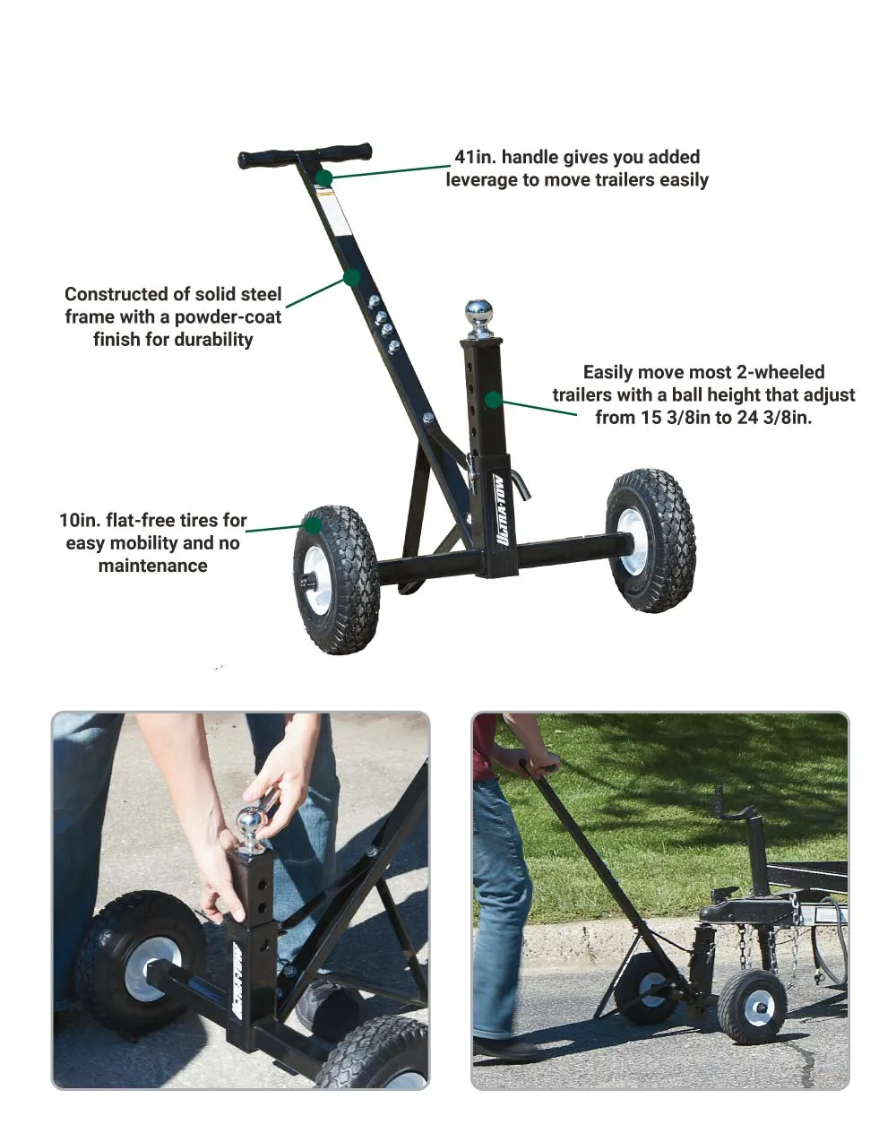 (58017.ULT) Ultra-Tow Adjustable Trailer Dolly | 600-Lb. Cap