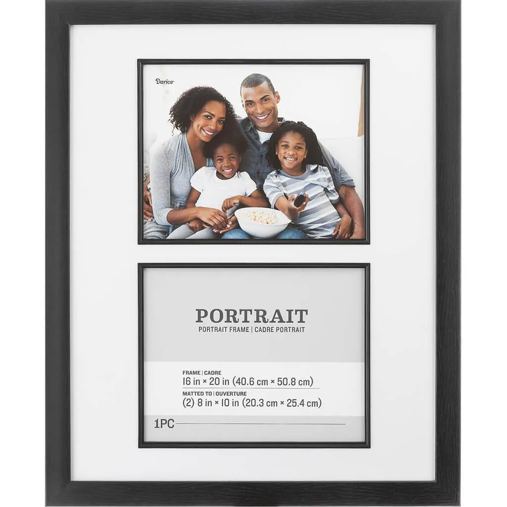 8 x 10 Picture Frame: 2 Photos, Black, 17.7 x 21.7 inches