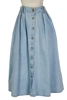 90s Denim Midi Skirt       w27