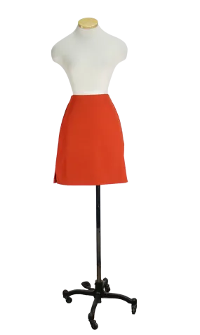 90s Orange Fitted Mini Skirt    w27