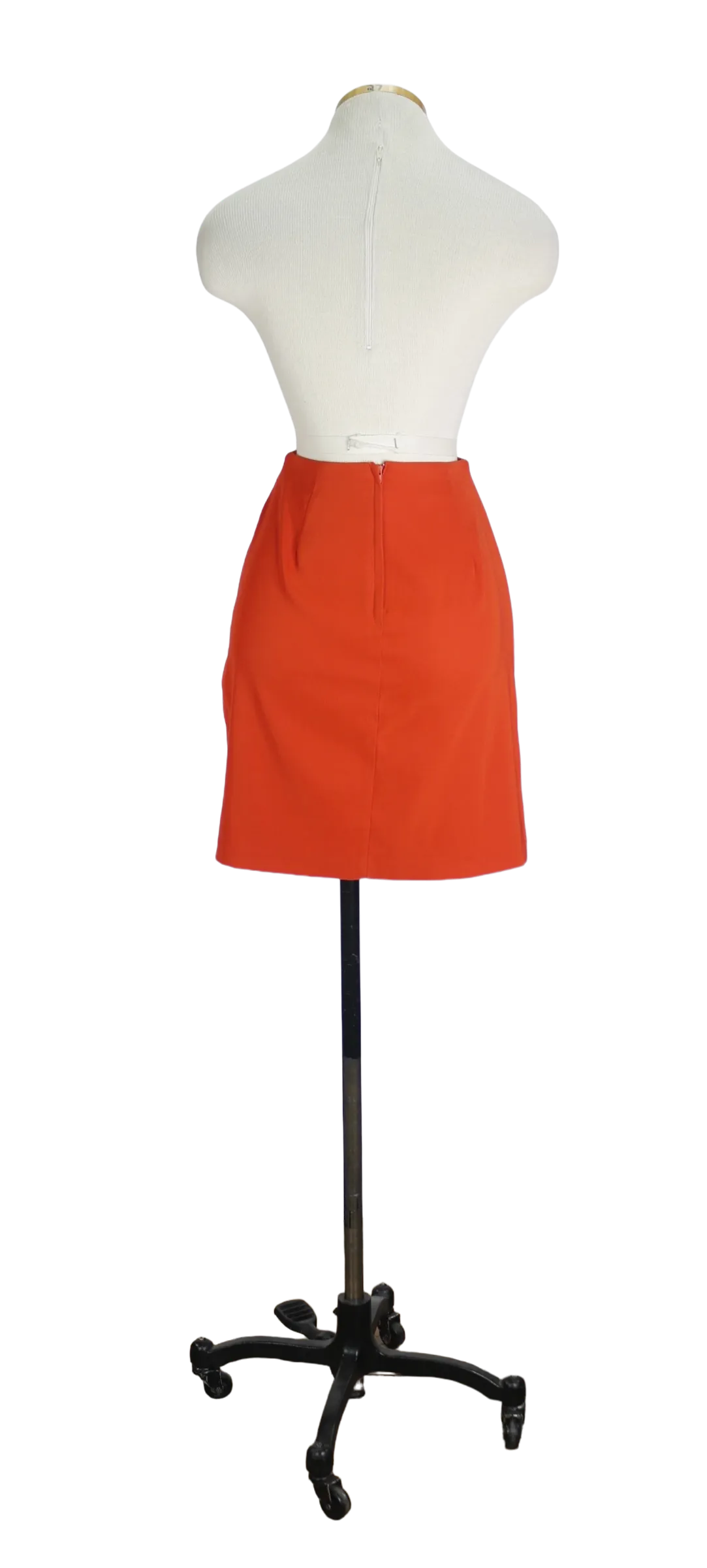 90s Orange Fitted Mini Skirt    w27