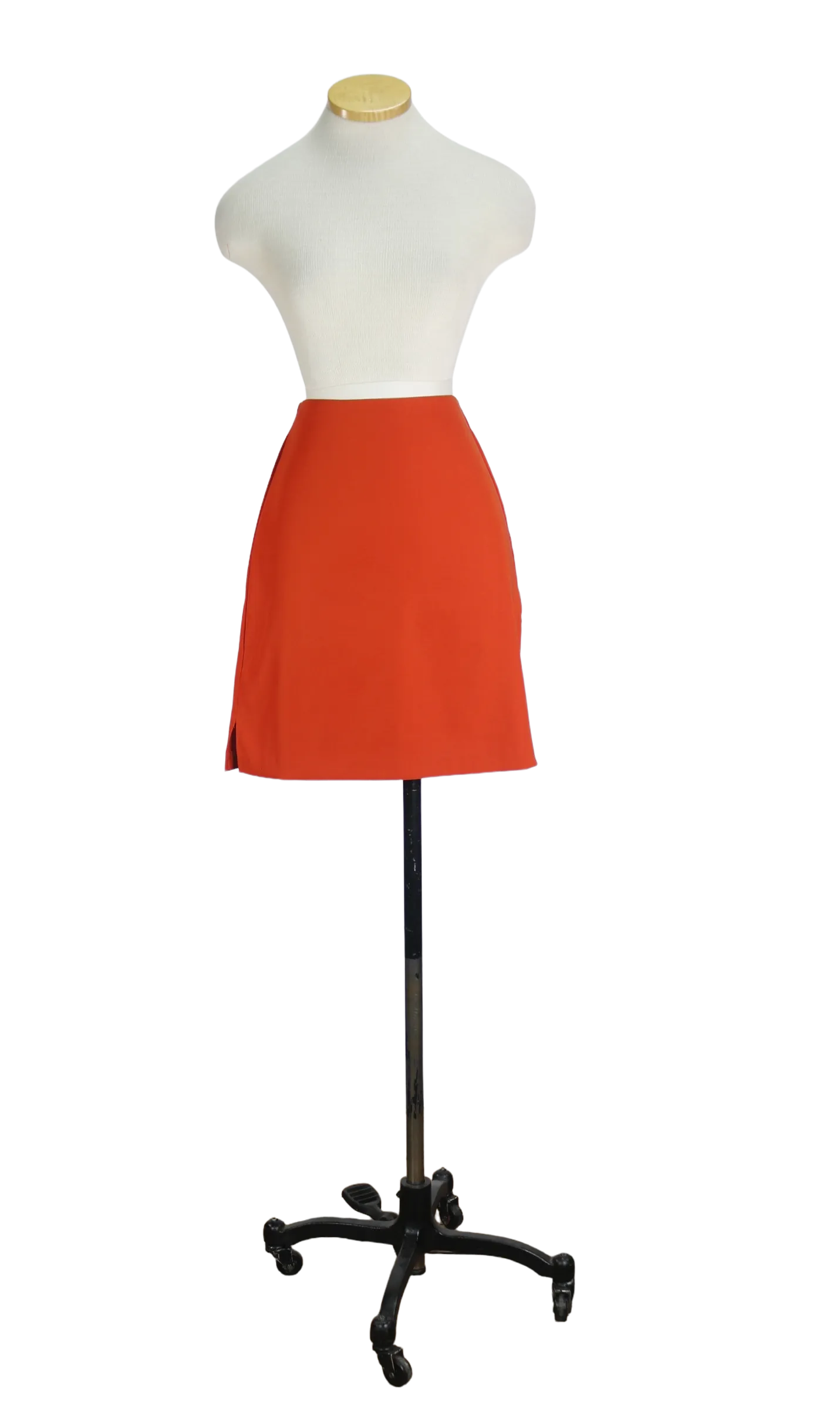 90s Orange Fitted Mini Skirt    w27