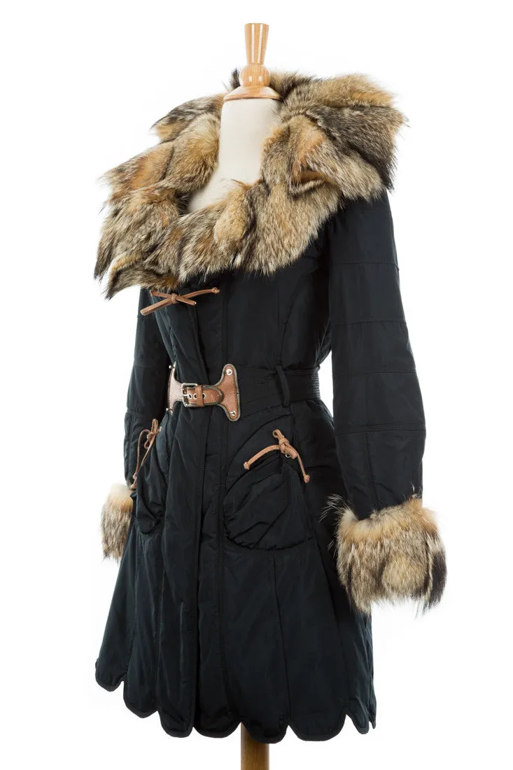 Acap Coat With Fur Trim