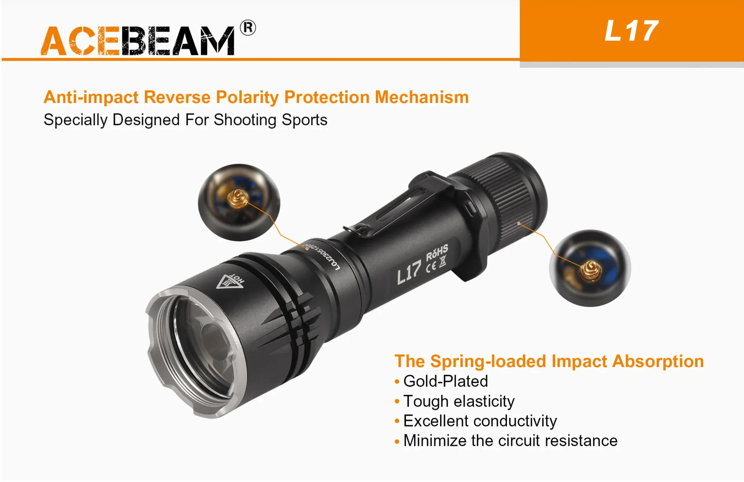 Acebeam - L17 (1400 Lumens) Ultra-long throw Tactical Torch