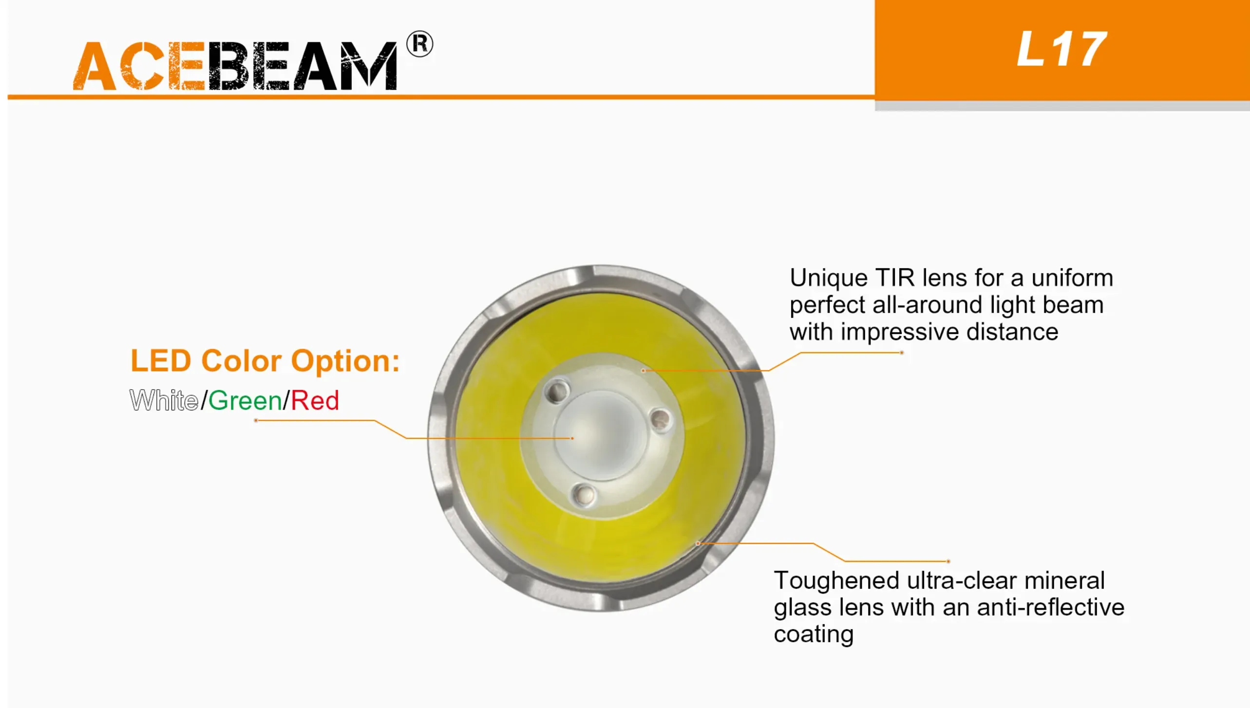 Acebeam - L17 (1400 Lumens) Ultra-long throw Tactical Torch