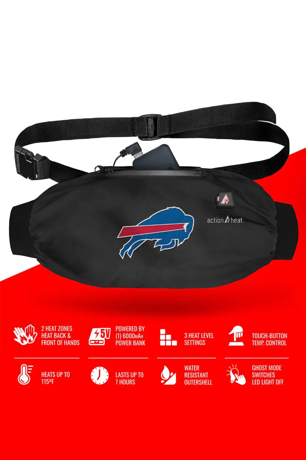 ActionHeat Buffalo Bills 5V Battery Heated Hand Muff