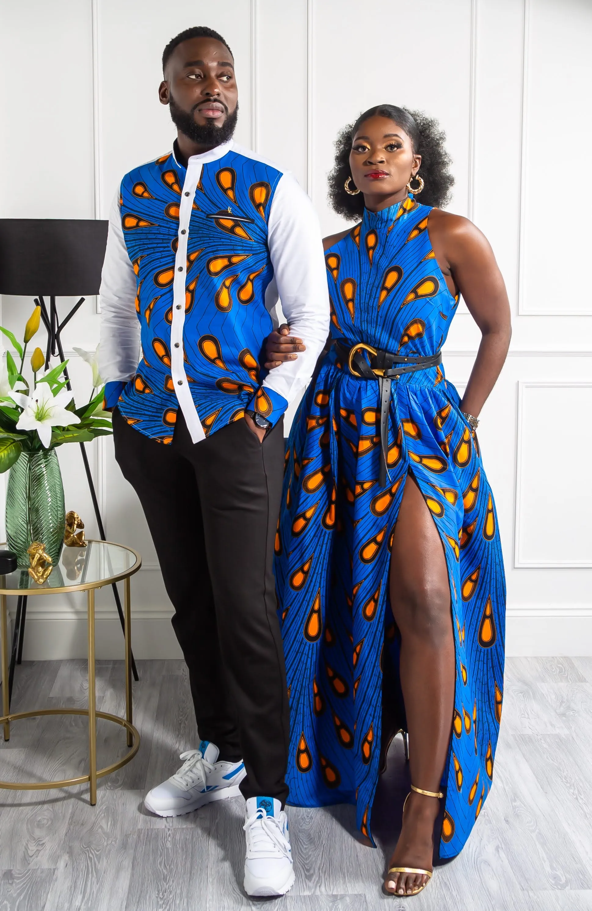 African Print Blue Infinity Multiway Maxi Dress - ELLA