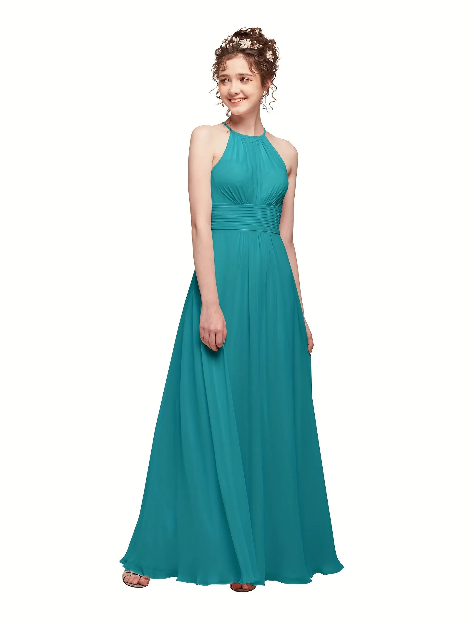 ALICEPUB Plus Size Keyhole Chiffon Bridesmaid Dresses Long Formal Party Dress For Women Wedding