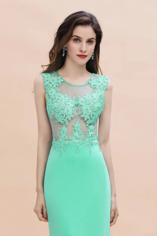 Amazing Sleeveless Peapock Mermaid Evening Dress with 3D-Floral Appliques