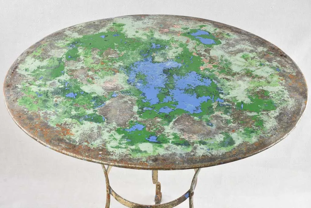 Antique French metal garden table - round