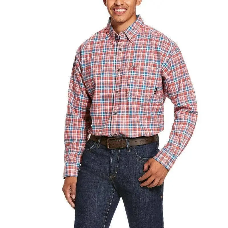 ARIAT - MNS FR HUNTER Classic Work Shirt - Cherry/Bark