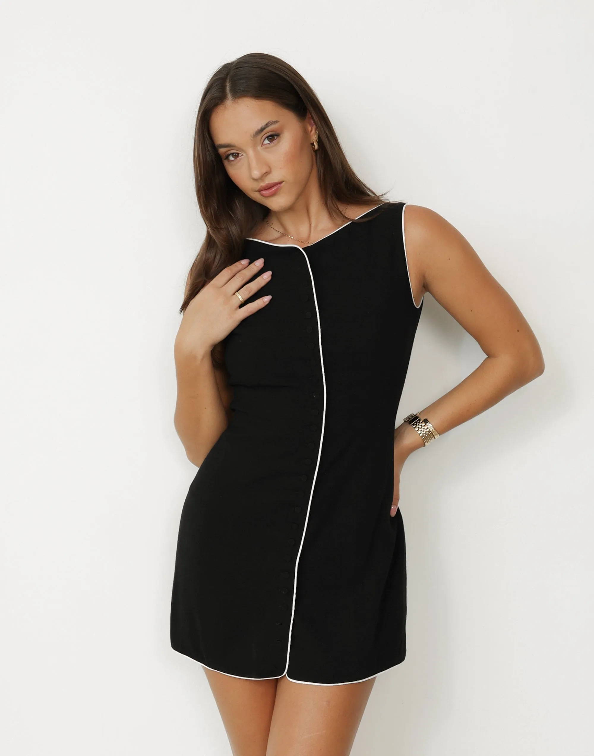 Asta Mini Dress (Black/White)