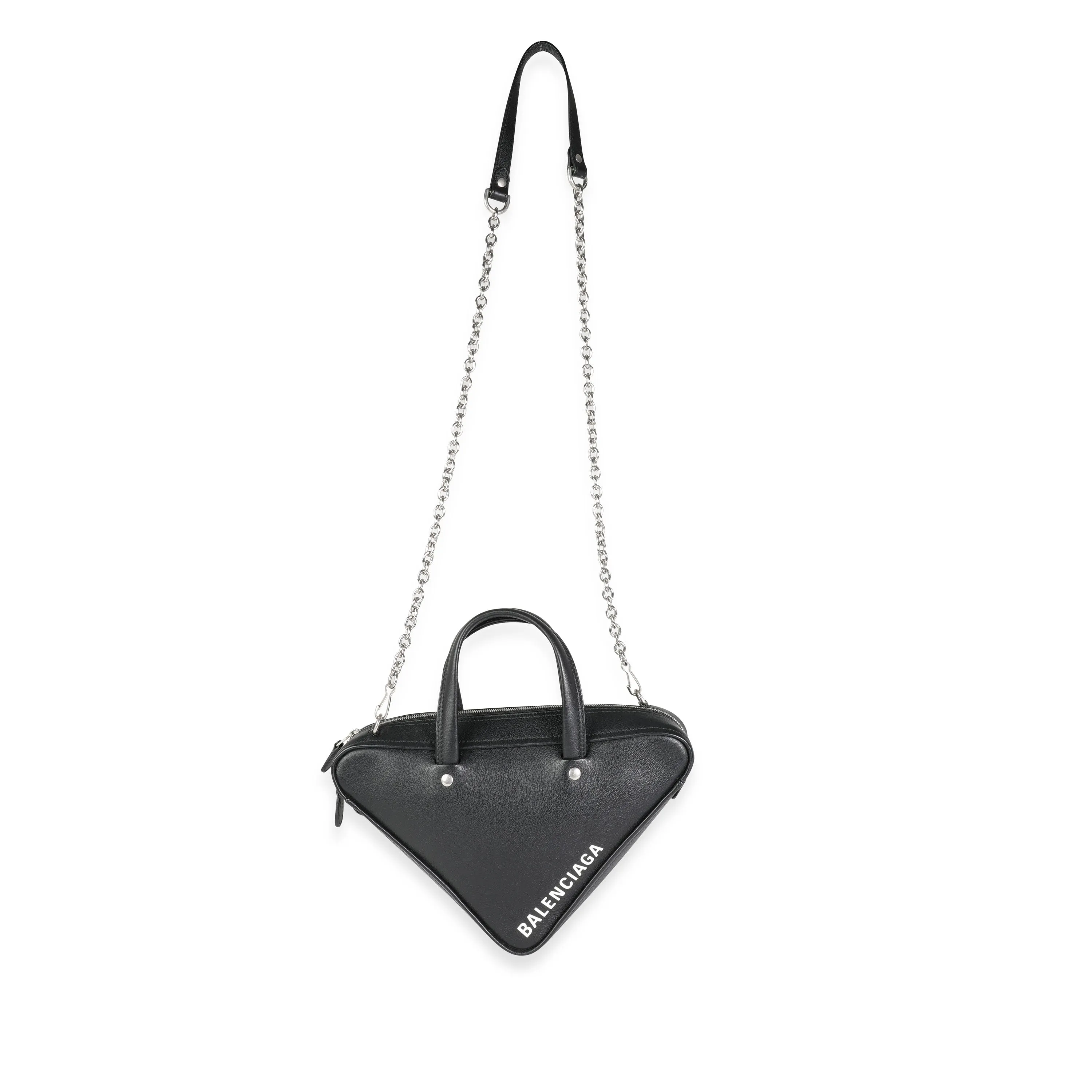 Balenciaga Black Calfskin XS Triangle Duffle