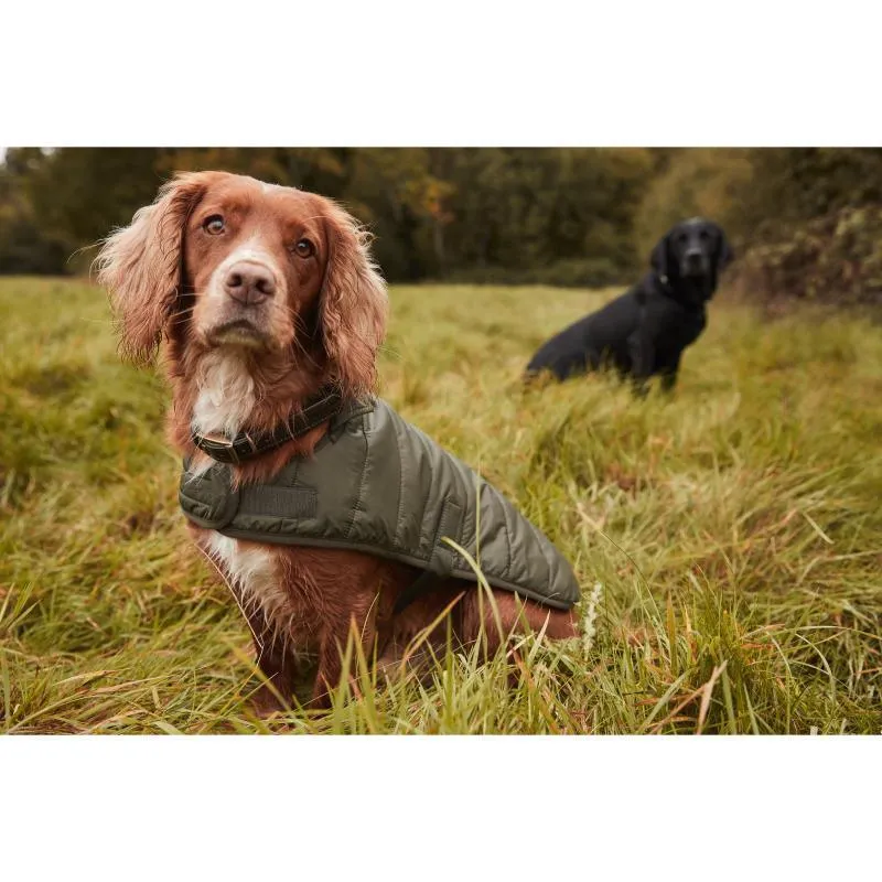 Barbour Baffle Quilt Dog Coat - Olive