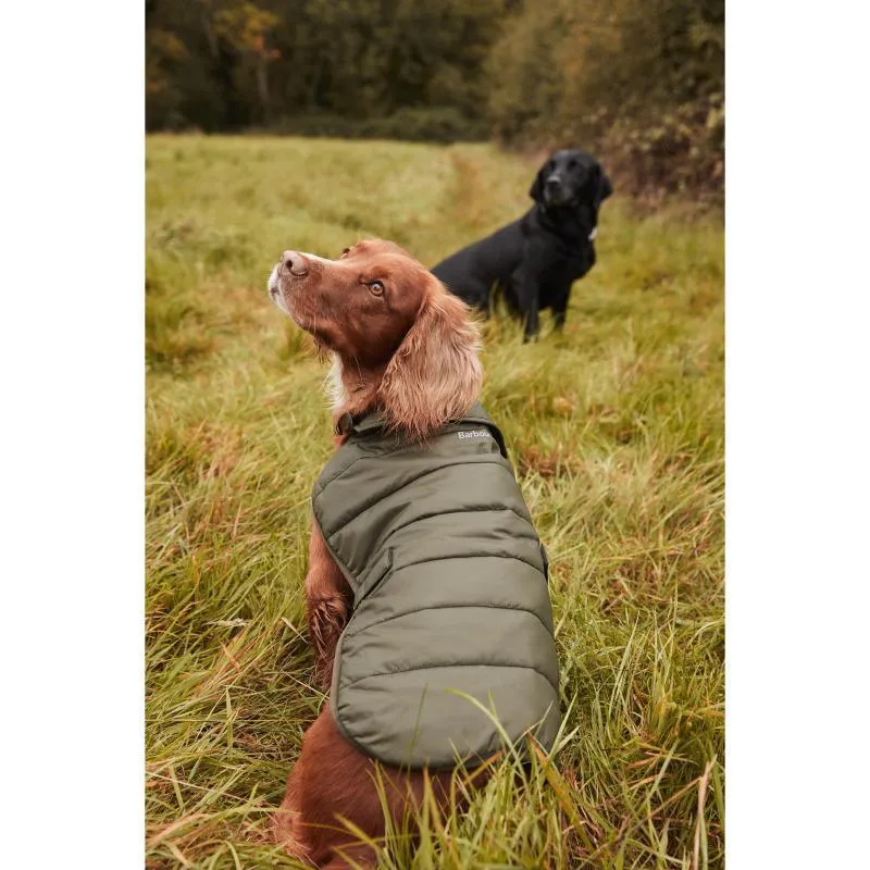 Barbour Baffle Quilt Dog Coat - Olive