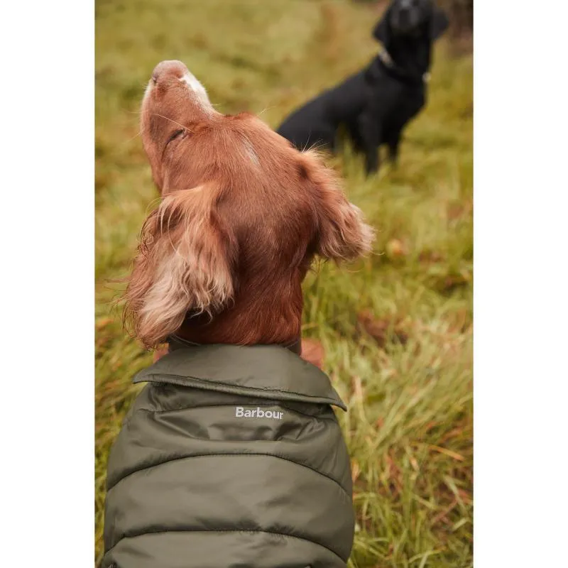 Barbour Baffle Quilt Dog Coat - Olive