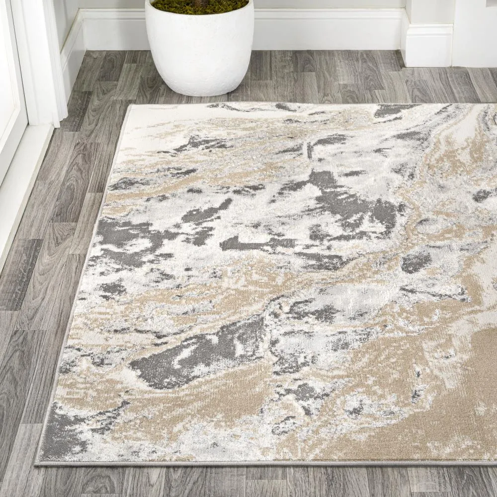 Batura Swirl Marbled Abstract Area Rug