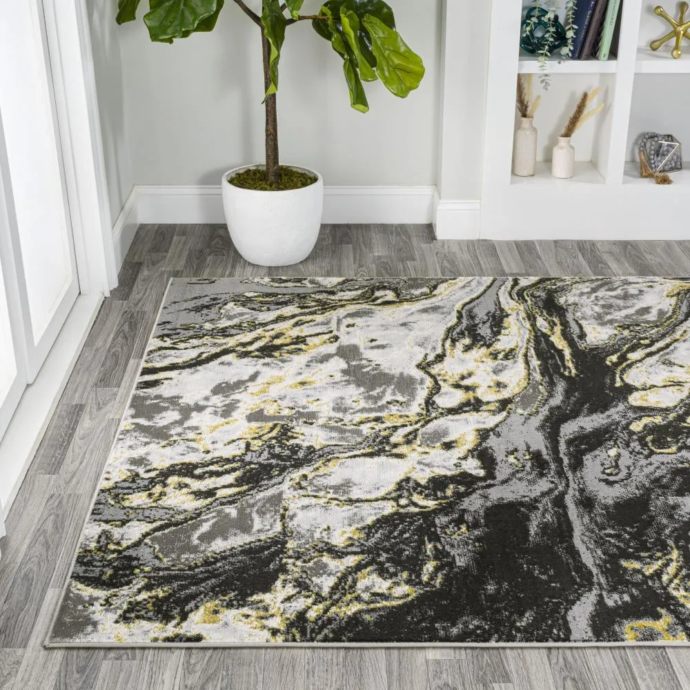 Batura Swirl Marbled Abstract Area Rug