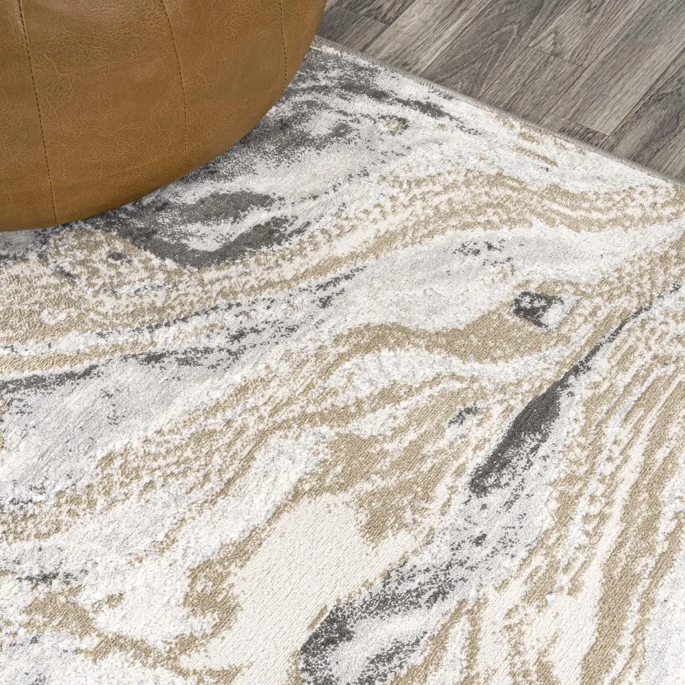 Batura Swirl Marbled Abstract Area Rug