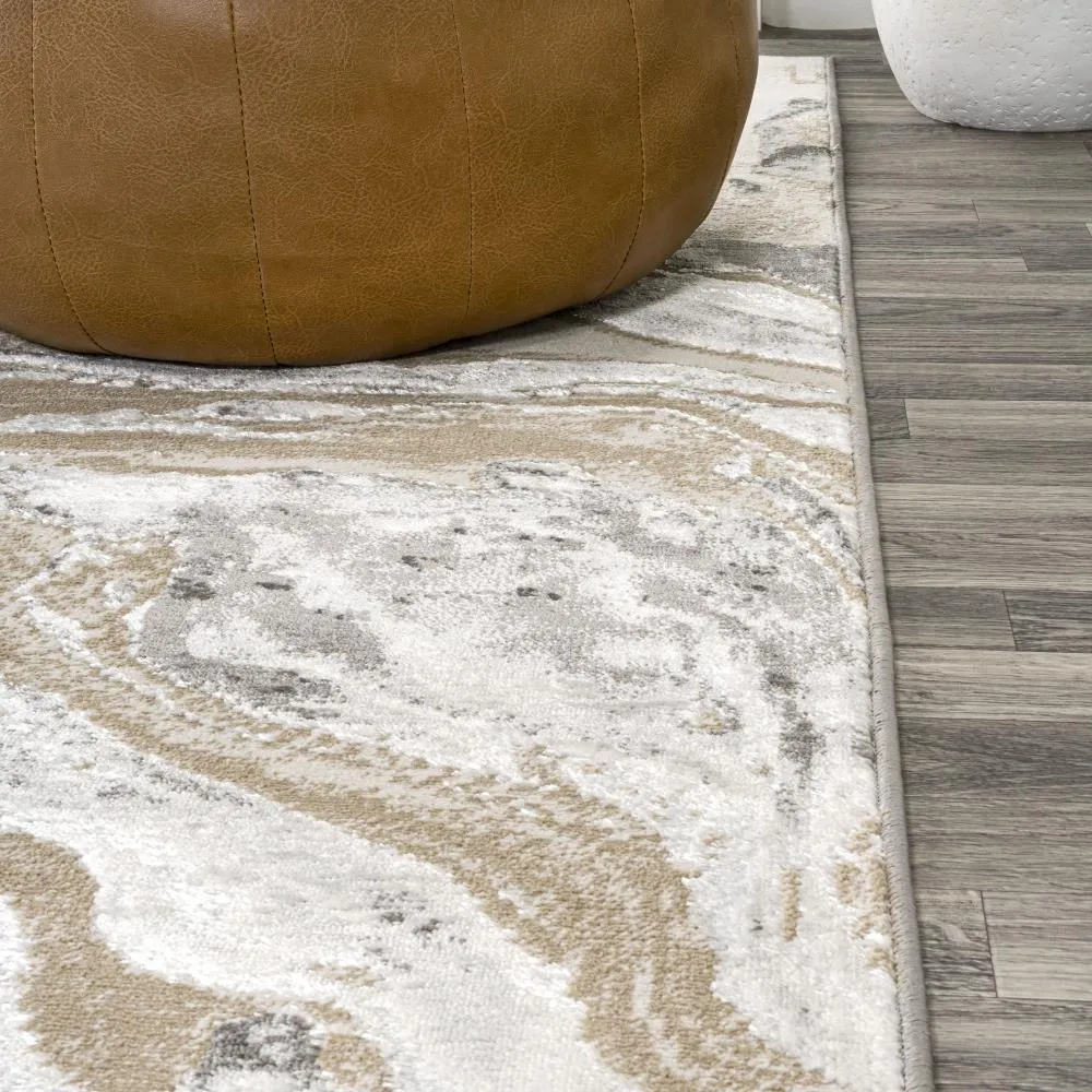 Batura Swirl Marbled Abstract Area Rug