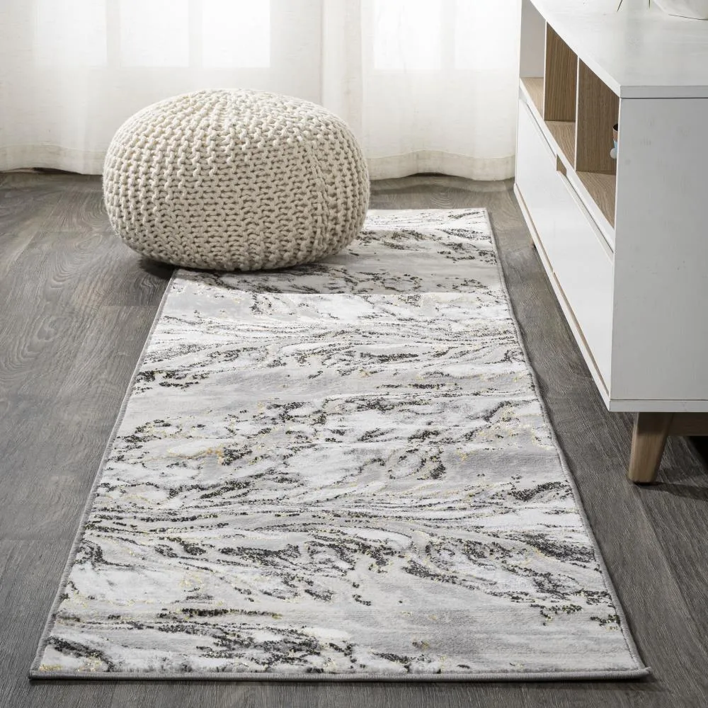 Batura Swirl Marbled Abstract Area Rug