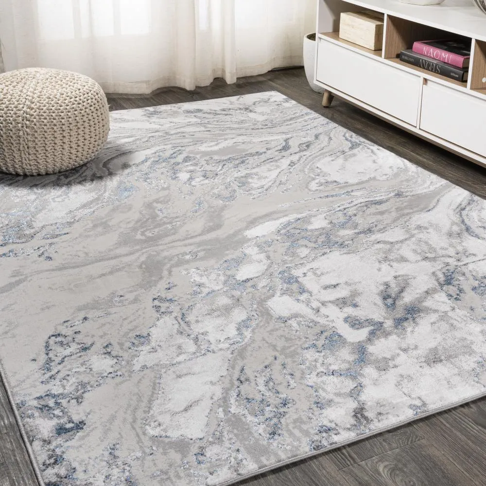 Batura Swirl Marbled Abstract Area Rug