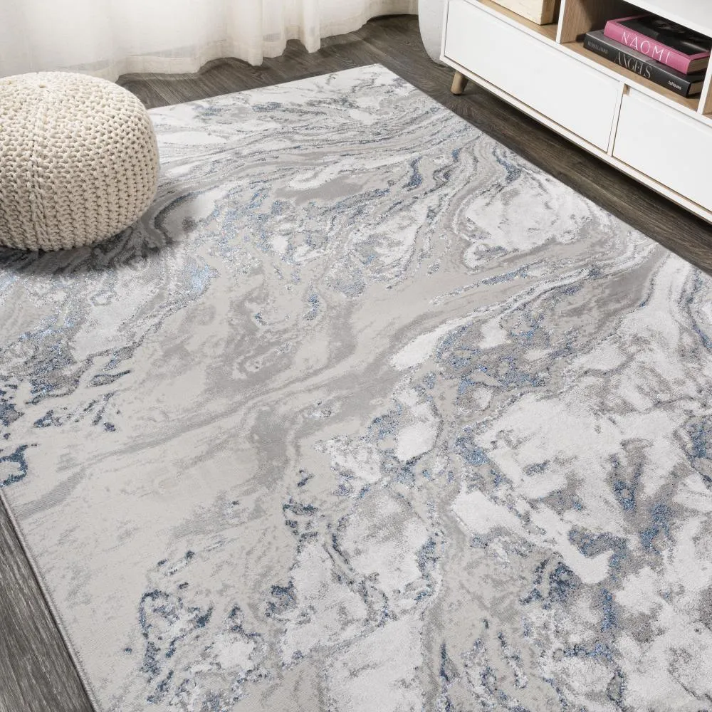 Batura Swirl Marbled Abstract Area Rug