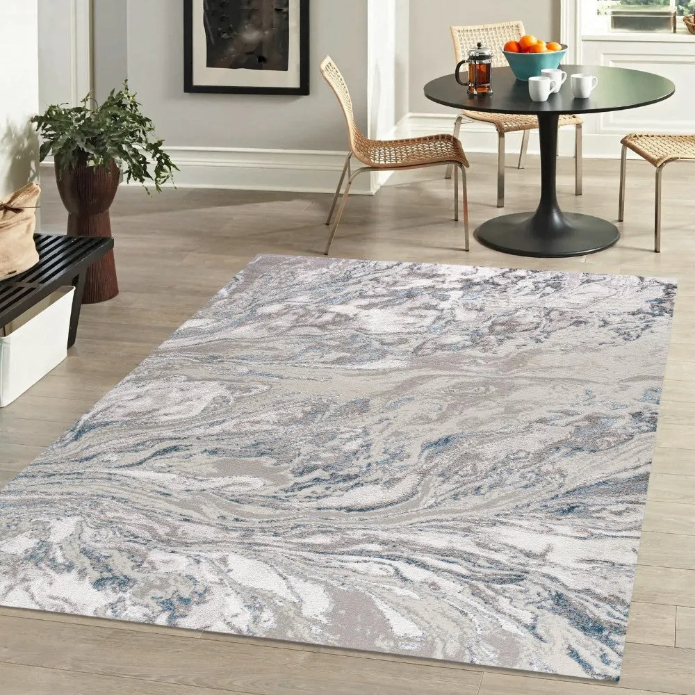 Batura Swirl Marbled Abstract Area Rug