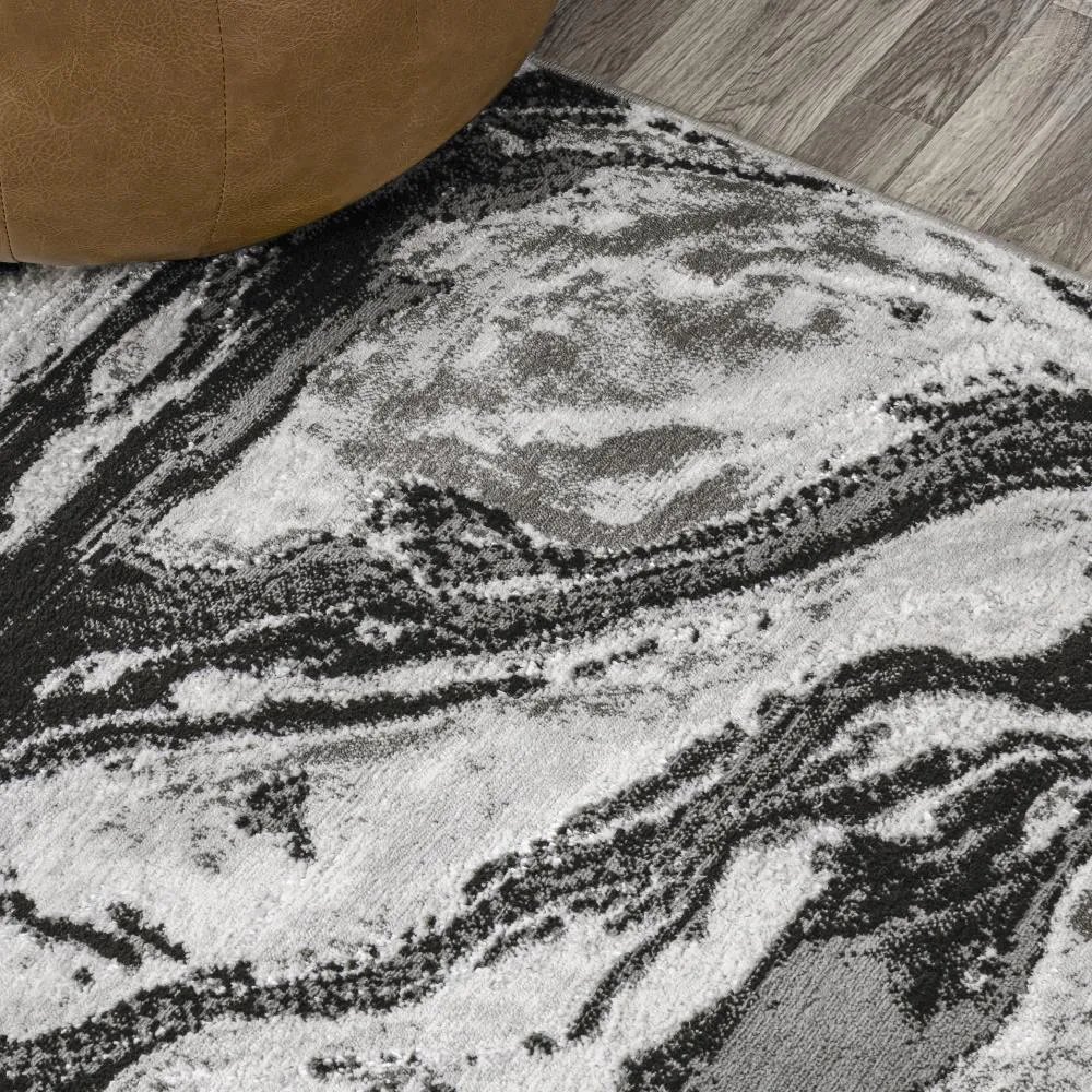 Batura Swirl Marbled Abstract Area Rug