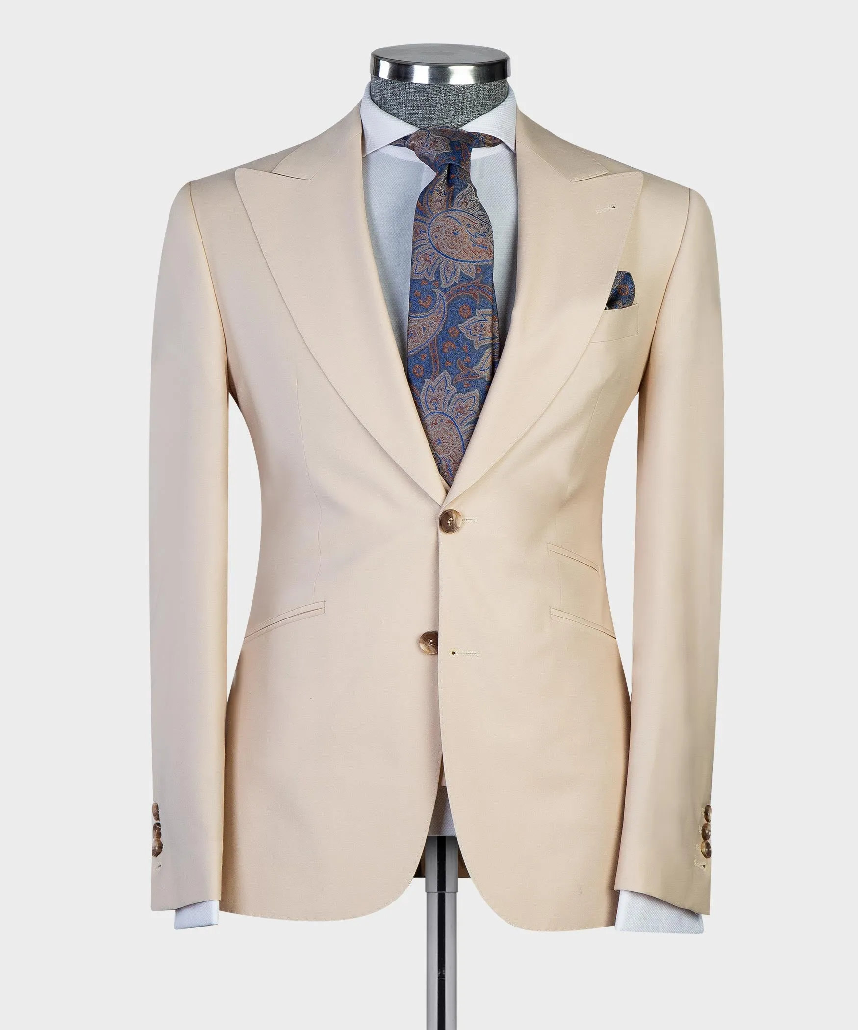 Beige 3 Piece Suit For Men