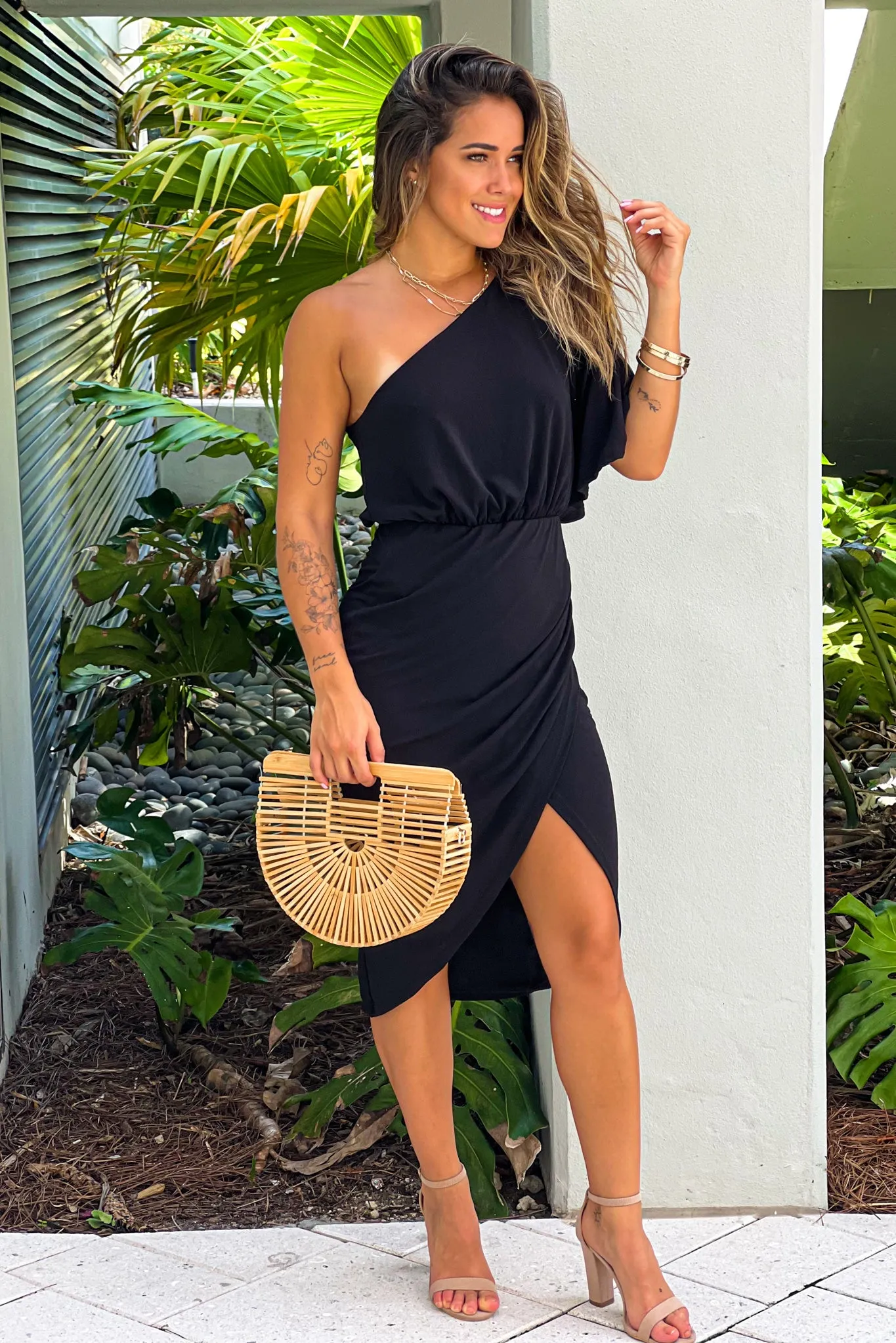 Black One Shoulder Dress