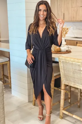 Black Ruched Dress