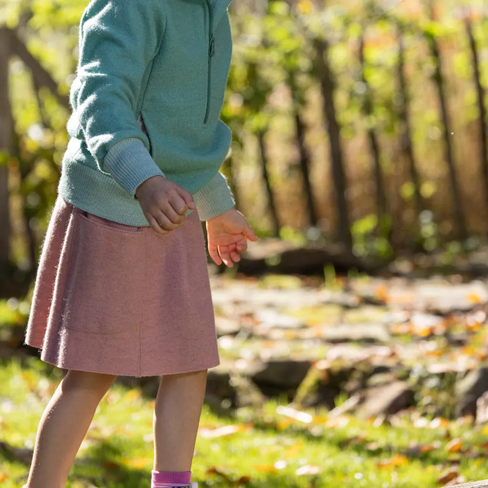 Boiled Wool Pocket Skirt - Grey (3-8y)