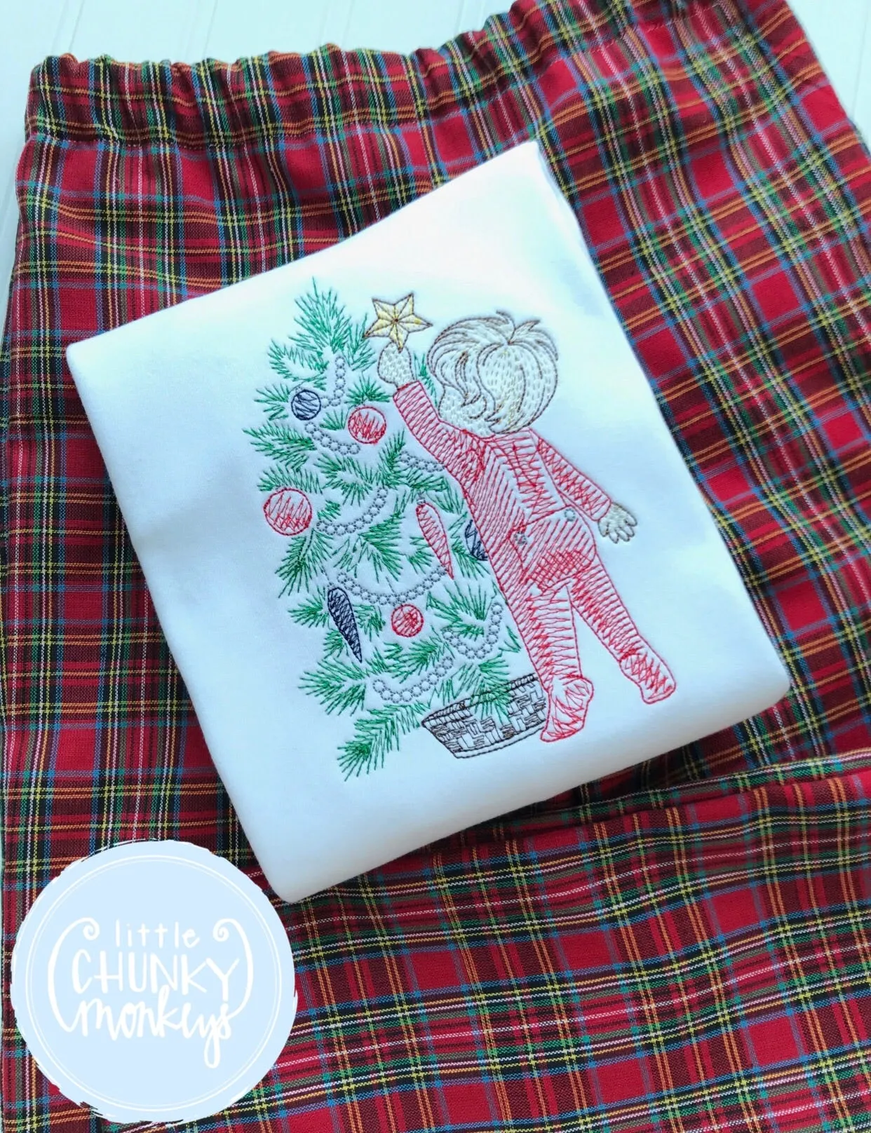 Boy Shirt - Vintage Boy Christmas Tree