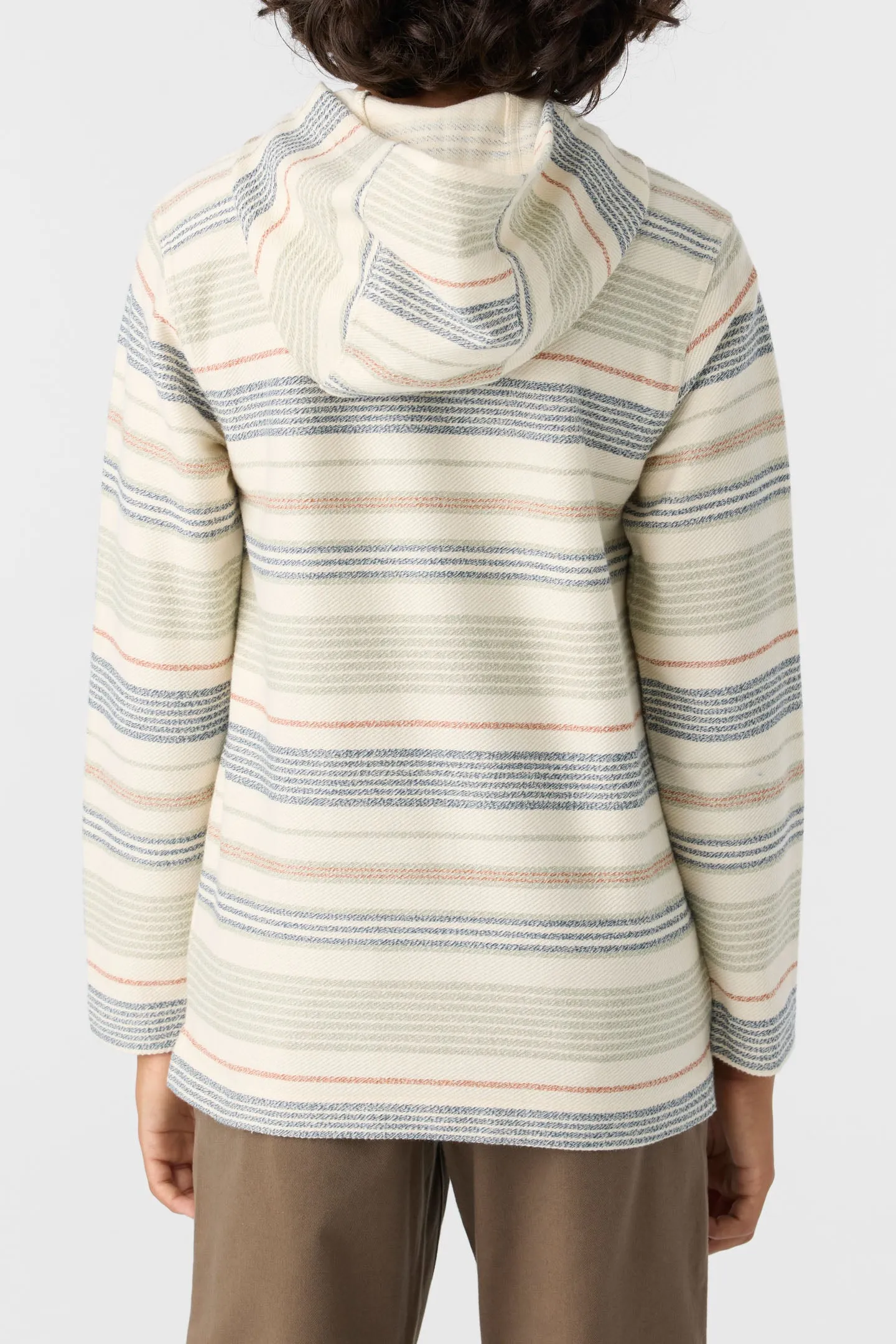 BOY'S BAVARO STRIPE PONCHO FLEECE PULLOVER