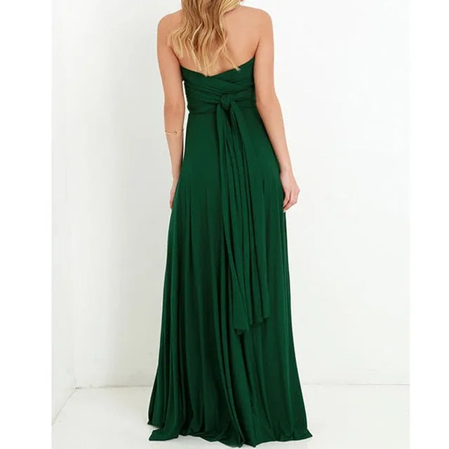 Bridesmaid Formal Multi Way Wrap Convertible Infinity Hollow Out Party Bandage Maxi Dress